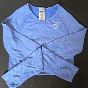 Blue Long Sleeve Athletic Top